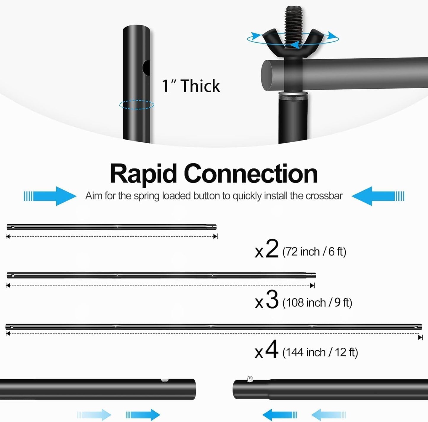 EMART Foto Hintergrund Ständer Kit, 3m x 3,6m Verstellbares Fotostudio Hintergrundständer, Hintergrundsystem für Fotografie, Video, Porträt und Produktfotografie