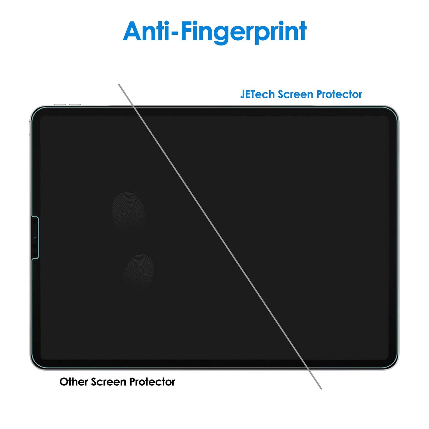 JETech Schutzfolie für iPad Pro 12,9 Zoll Modell 2022/2021/2020/2018 (6./5./4./3. Generation), Kante zu Kante Liquid Retina Display, Unterstützt Pencil & Face ID, Gehärtetem Displayschutzfolie