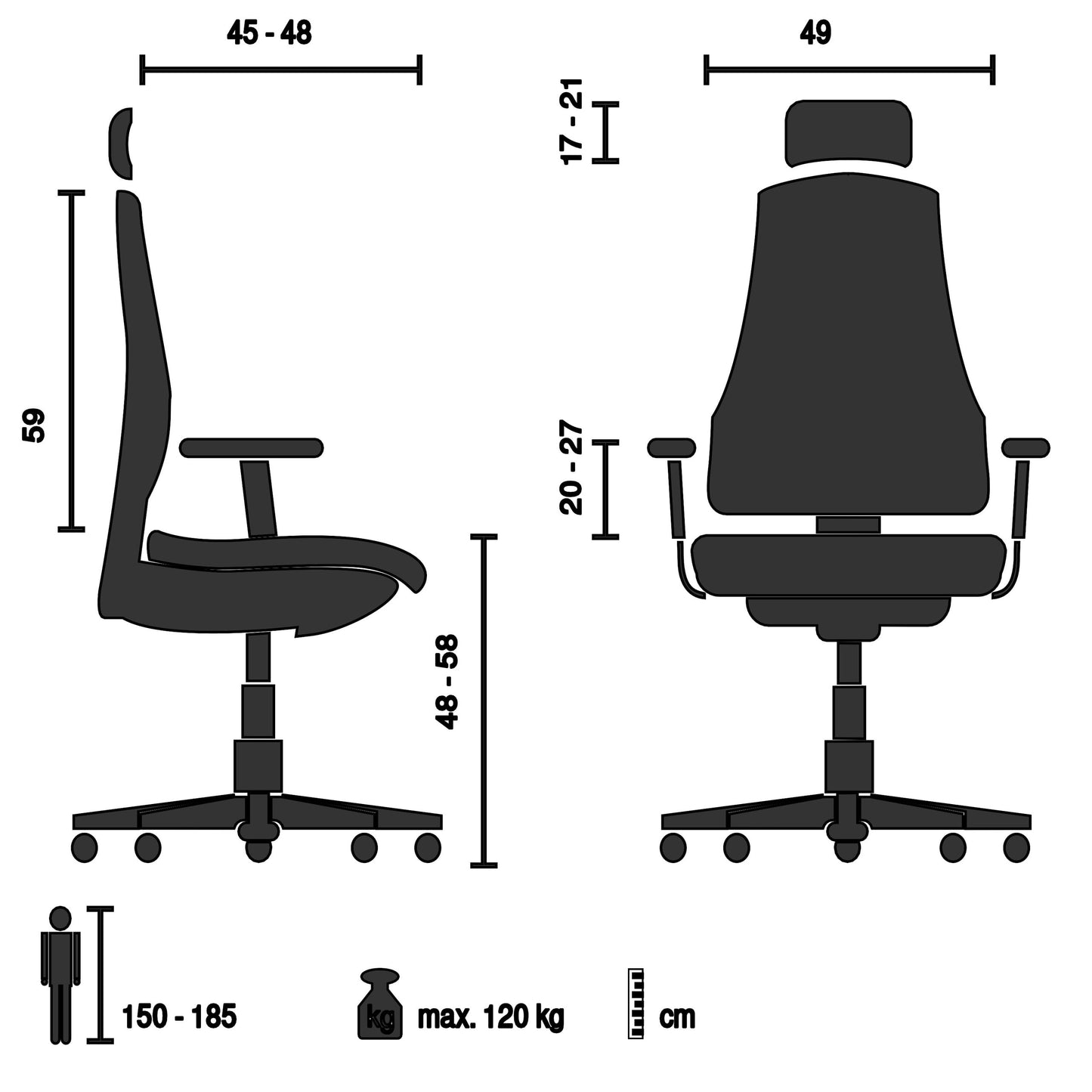 hjh OFFICE Ergo LINE W Bürostuhl – ergonomischer Drehstuhl mit Lordosenstütze & Kopfstütze, Beige