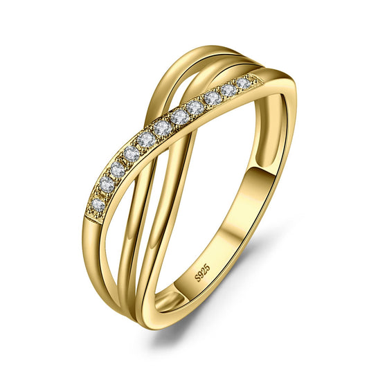 JewelryPalace Infinity Wickelring Verlobungsring Unendlichkeit Promise Eheringe Ring Silber 925 Damen, Zirkonia Silberringe Trauringe Hochzeitsringe Antragsring Ringe, Damen Schmuck Vergoldet 58