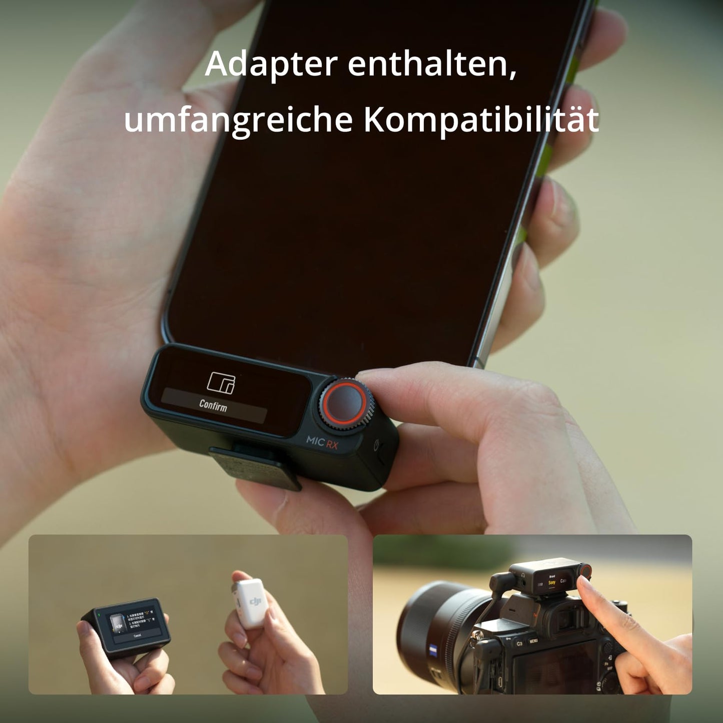 DJI Mic 2, lavalier mikrofon wireless, Rauschunterdrückung, 48kHz Interne 32-Bit-Float-Aufnahme, 250 m Reichweite, 18 Std. Akku mit Ladecase, Mikrofon für Kamera/Handy, Vlog, Streaming