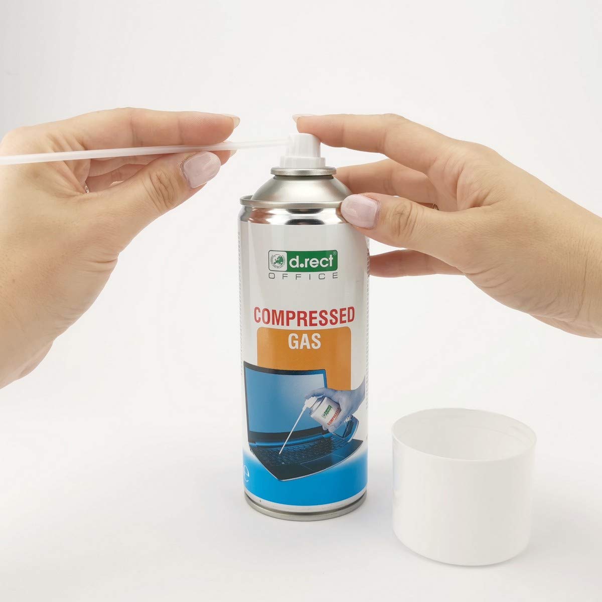 D.RECT Druckluftspray 400ml - Air Duster Spray für PC, Reinigungsset Druckluftreiniger - Compressed Air für die Reinigung von Tastatur, Computer, Kamera, Handy