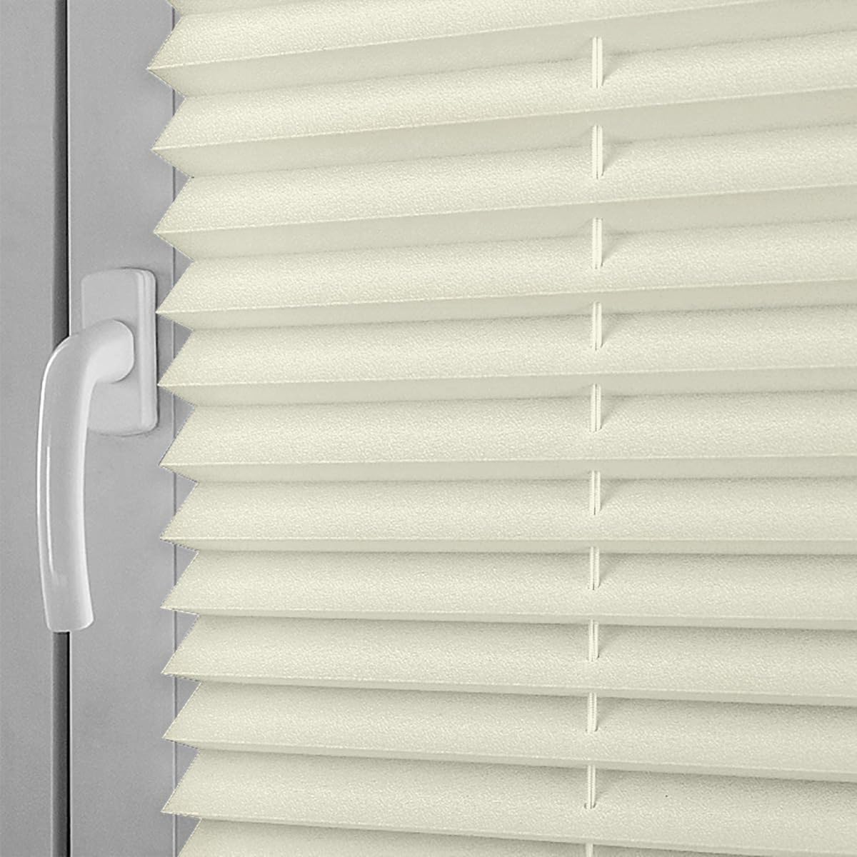 Sekey Plissee Klemmfix ohne Bohren 75x100cm Faltrollo Plisseerollo Jalousie für Tür & Fenster Blickdicht Sichtschutz Sonnenschutz Fertifplissee Rollo 75 cm breit Beige