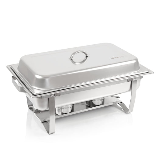 Mahlzeit Chafing Dish | Edelstahl Warmhaltebehälter | Speisenwärmer | Wärmebehälter | Rechaud für Catering, Buffet und Party (Cannes (3X 1/3 GN-Behälter))
