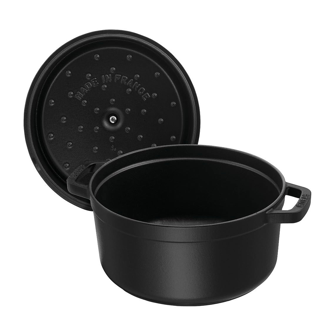 STAUB Gusseisen Bräter/Cocotte, Rund 34 cm, 12,6 L, Aromaregen Funktion für optimale Befeuchtung, Für alle Herdarten inkl. Induktion & Backofen, Schwarz