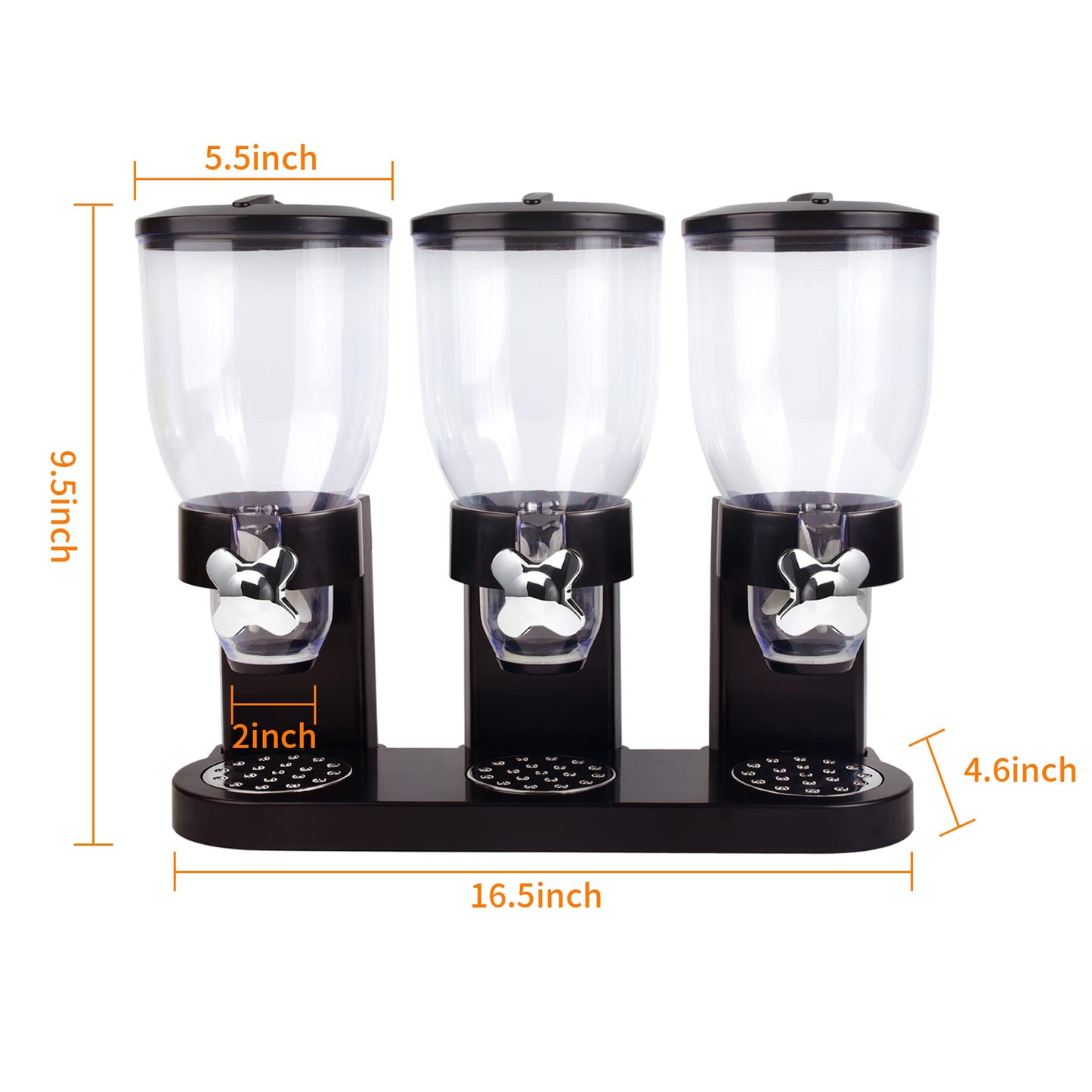 Sinceroduct Triple Food Dispenser Cereal Containers Storage Dispenser Food Storage Container Cereal Dispenser
