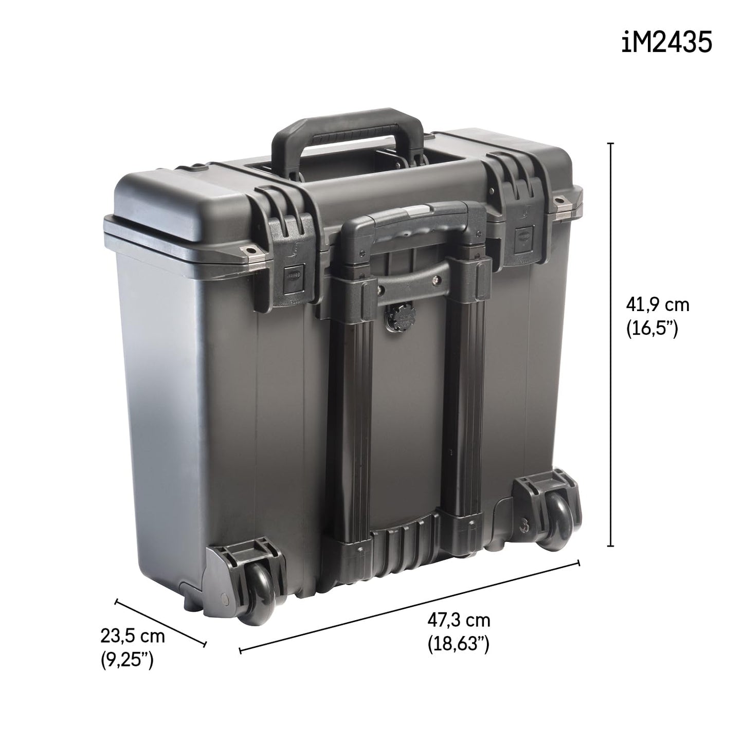 PELI Storm IM2435 Wasserdichter Top Loader Koffer mit Teleskopgriff, Wasser- und Staubdicht, 29L Volumen, Mit Schaumstoffeinlage (Anpassbar), Schwarz