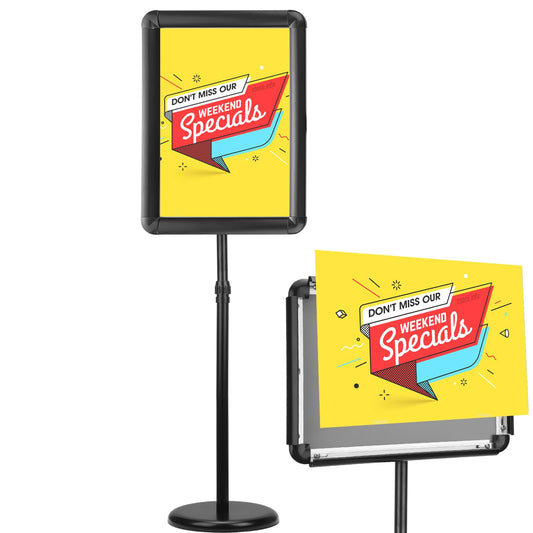 Hisredsun Infoständer A4, Höhenverstellbar Informationsständer, 360° Drehbarer Präsentationsständer Für Bodenschildständer, Werbeständer, Posterständer, Schildhalterständer Für Indoor Outdoor