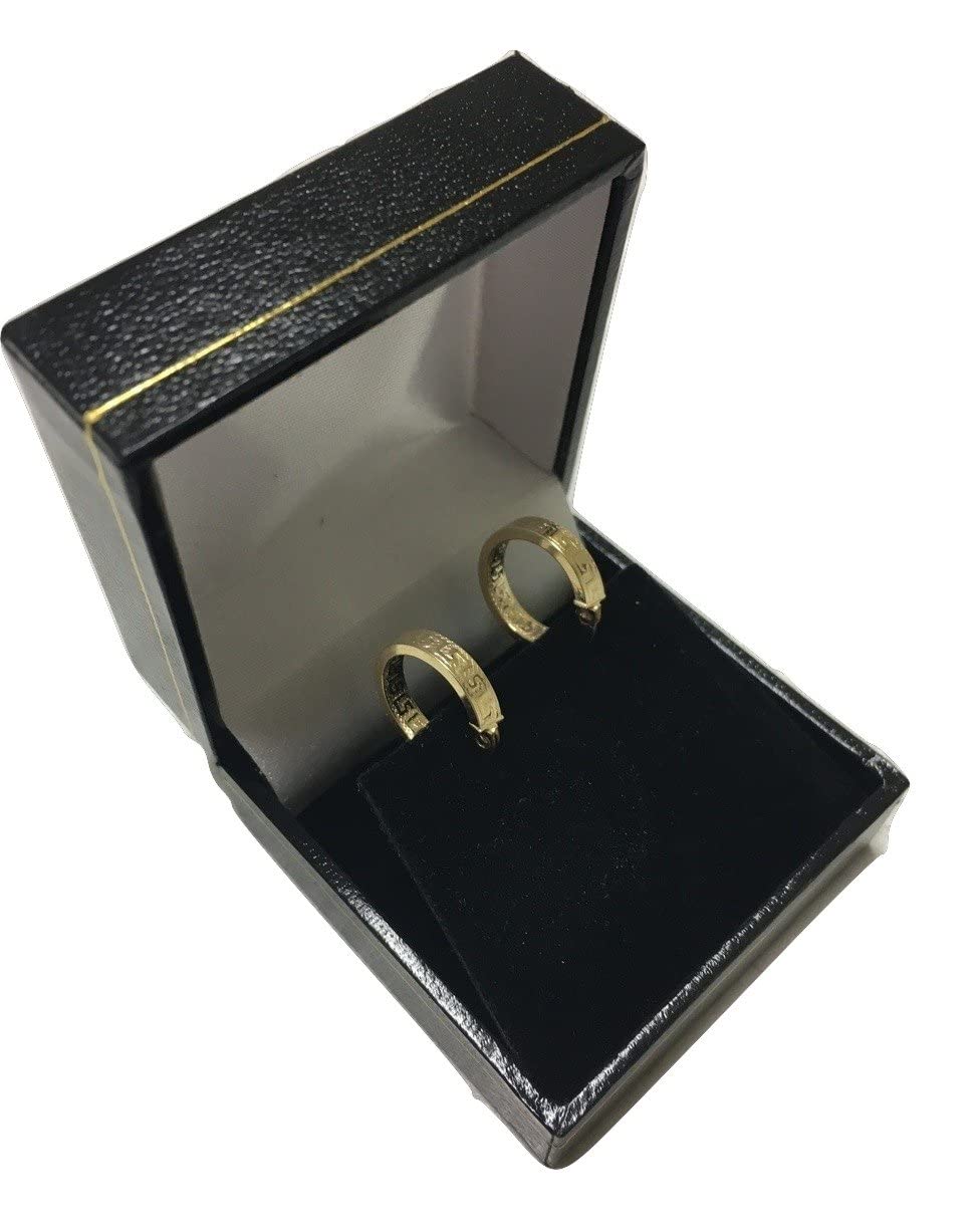 Kleine Griechische Schlüssel Ohrringe Creolen Gelbgold Aus 14 Karat / 585 Gold (3 x 14 Ø mm) - PR141
