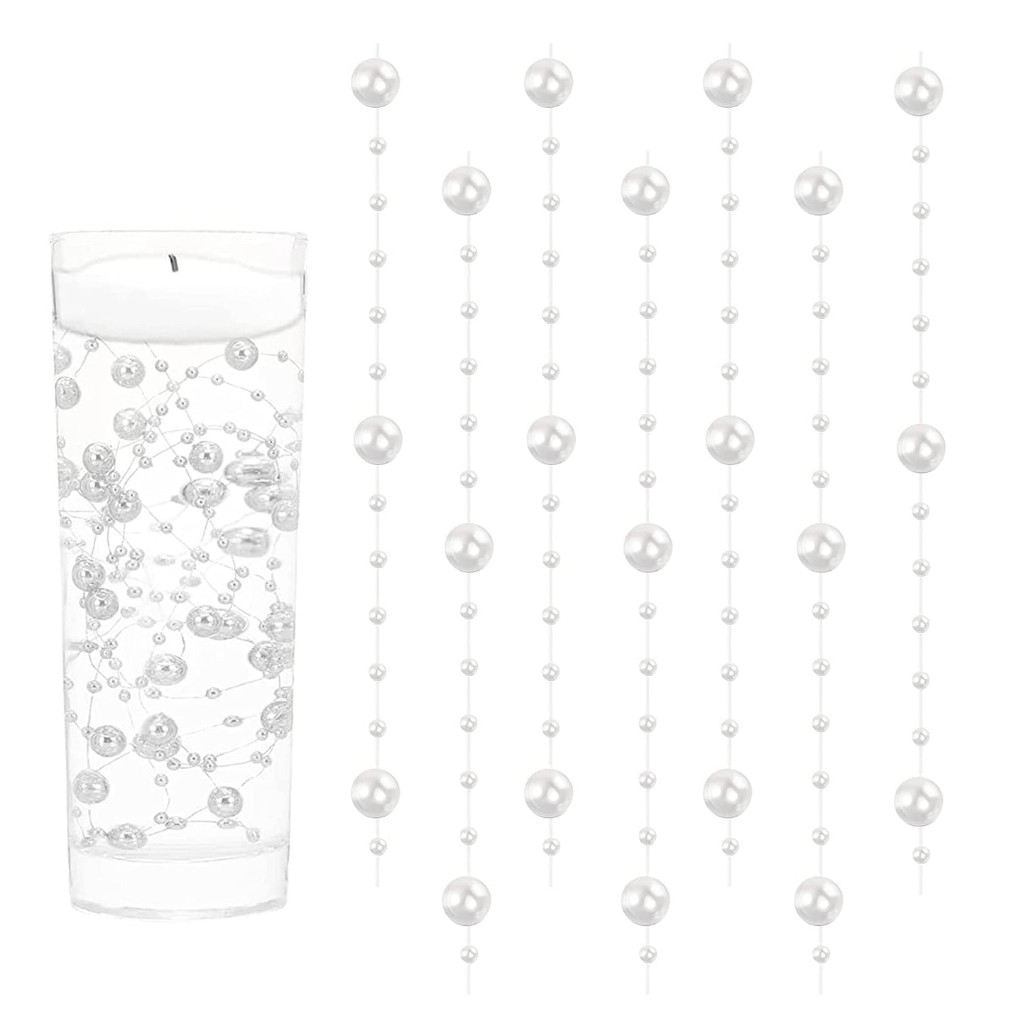 GEFIRE 18 Deko, Schwimmende Kerzen, Perlenschnur, Goldene Hochzeit Deko, Haarschmuck Hochzeit, Schwimmkerze, Kerze Silber, Geeignet Für Vasenfüller, Hochzeiten, Tischdekorationen (Weiss)