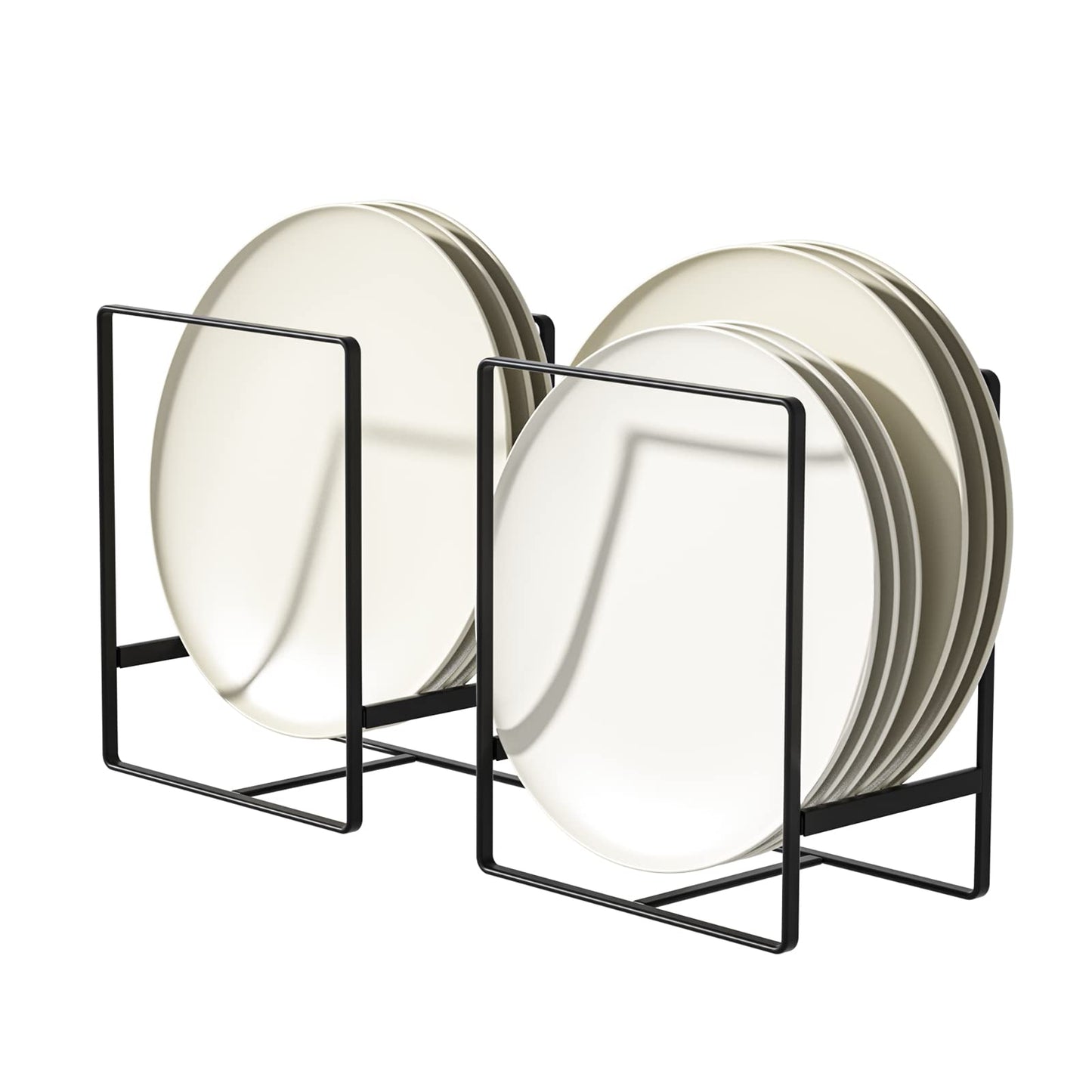 Hikinlichi Metal 2 Pack Plate Rack/Dish Drainer - Kitchen Cabinet Storage Organiser, Tableware