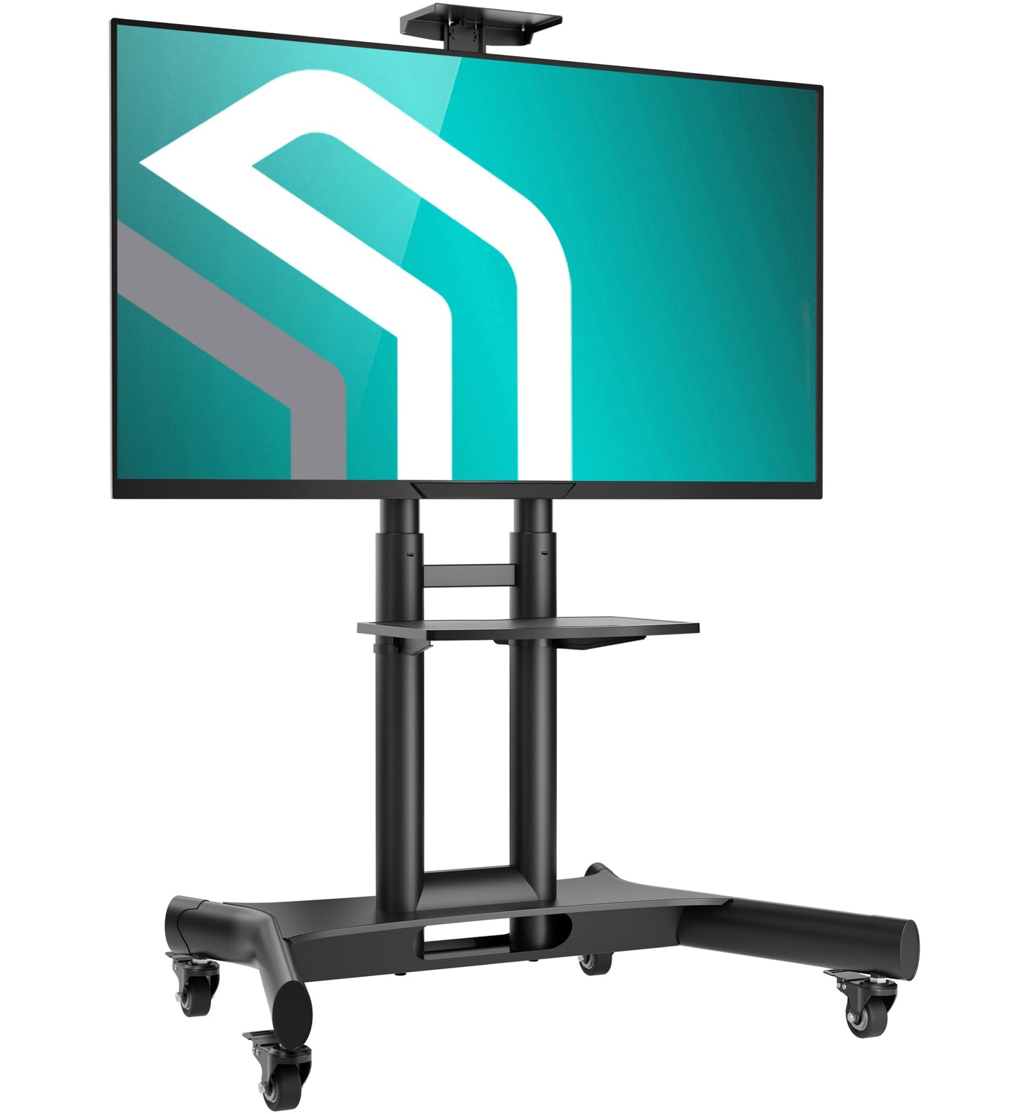 ONKRON TV Ständer rollbar für 40-70 Zoll TVs bis zu 45,5 kg - Fernsehständer höhenverstellbar max VESA 600x400, professioneller Fernseher Rollwagen/TV Wagen mit Rollen Schwarz TS1551-B