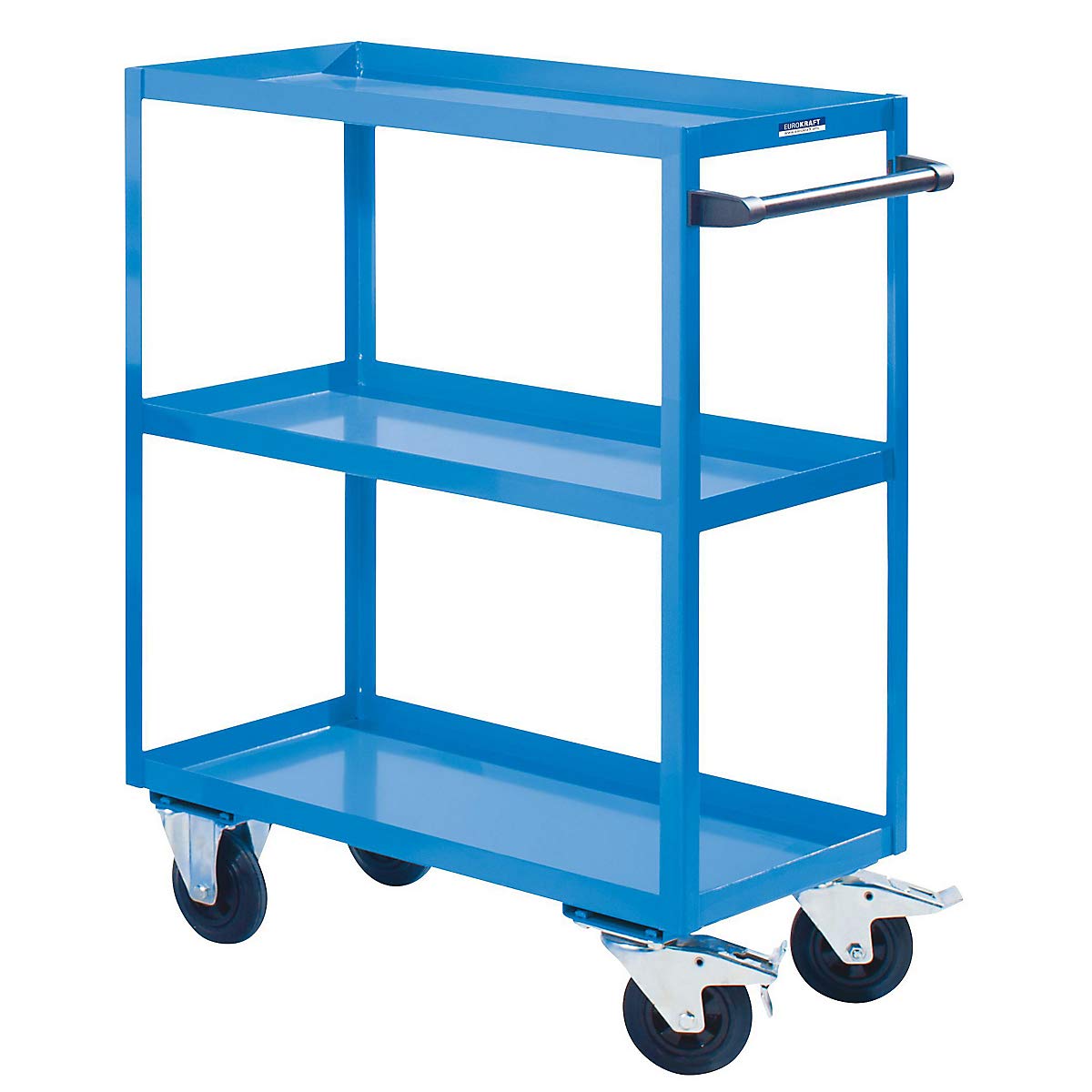 eurokraft | pro | Montagehilfswagen | 3 Etagen | Tragfähigkeit 350 kg | Gesamthöhe 915 mm | lichtblau