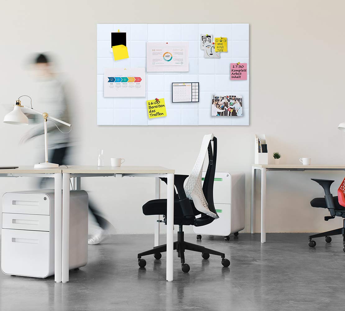 Uoisaiko Große Filz Pinnwand Selbstklebend mit 30 Pinnnadeln, 6 Stück 30x30cm Filzboard Memotafeln Memo Boards Bulletin Board Wanddekoration für Büro Küche, Fotos Memos