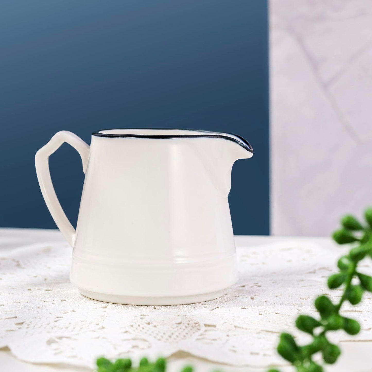 Winlauyet Porzellan Milch- und Zuckersets 3 in 1, elegant gestaltetes Keramik Kaffeeservice für täglichen Gebrauch, inklusive Sahnegießer und Zuckerdose, mikrowellen- und spülmaschinengeeignet