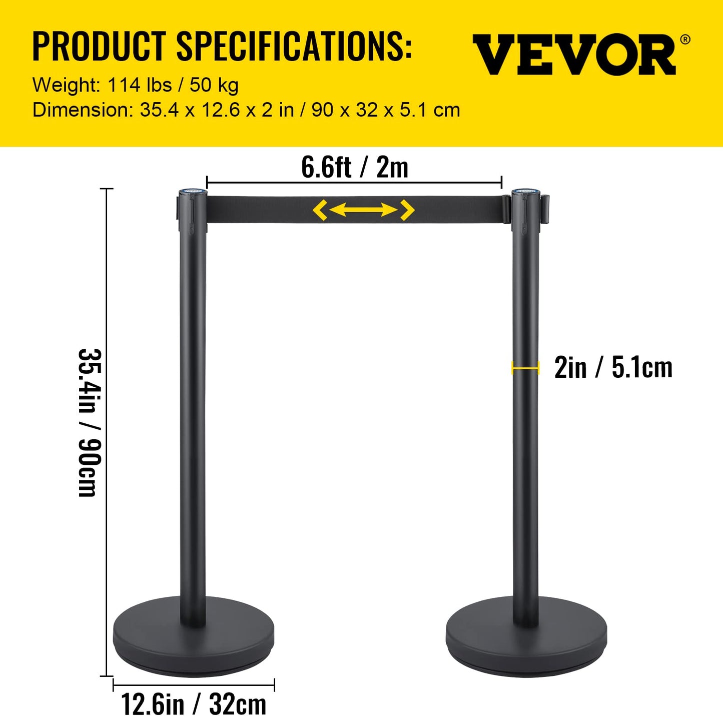 VEVOR Absperrpfosten, Kunststoff Pfosten Aus Eisen Und Stahl (8 x Absperrpfosten)