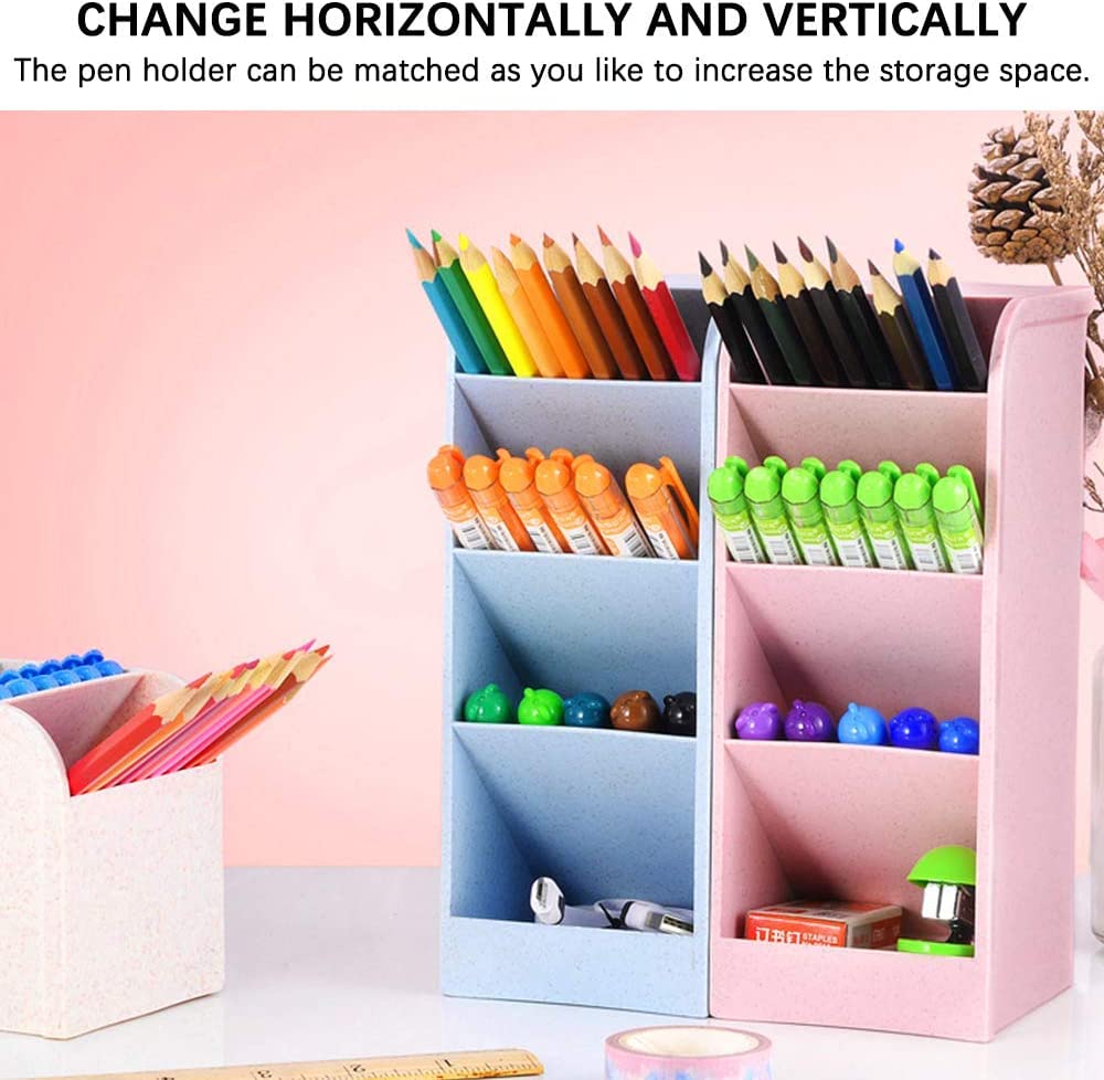 Lostwry 4 Stück Stiftehalter Organizer, Schreibtisch Stifteköcher, Stifthalter Bleistift Aufbewahrungsbox Pinselbehälter Organizer Stifte Halter für Büro Heimbedarf