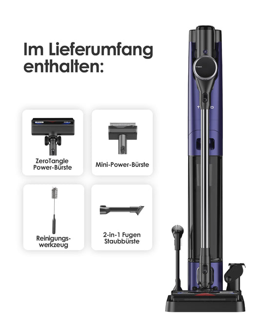 Tineco Pure ONE Station Pet Akku Staubsauger mit Absaugstation 65 Min Laufzeit 3L Staubbeutel Kabelloser Stielstaubsauger für Tierhaare Teppiche und Hartböden