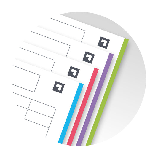 Oxford Collegeblock A4, liniert, 240 Seiten, European Book, 3 Register, 4 Farben, 5 Stück