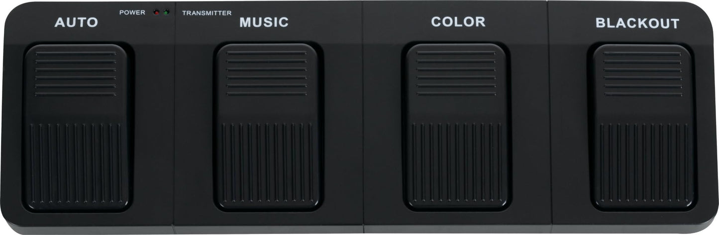 Showlite LB-4390 LED Licht Komplettanlage RGB, mit Wireless Fußschalter (Tri-LED PAR Spots, weiße Strobe-Spots, DMX512, Funk-Fußpedal, LCD-Display, Mikrofon, T-Bar, Stativ, Taschen)