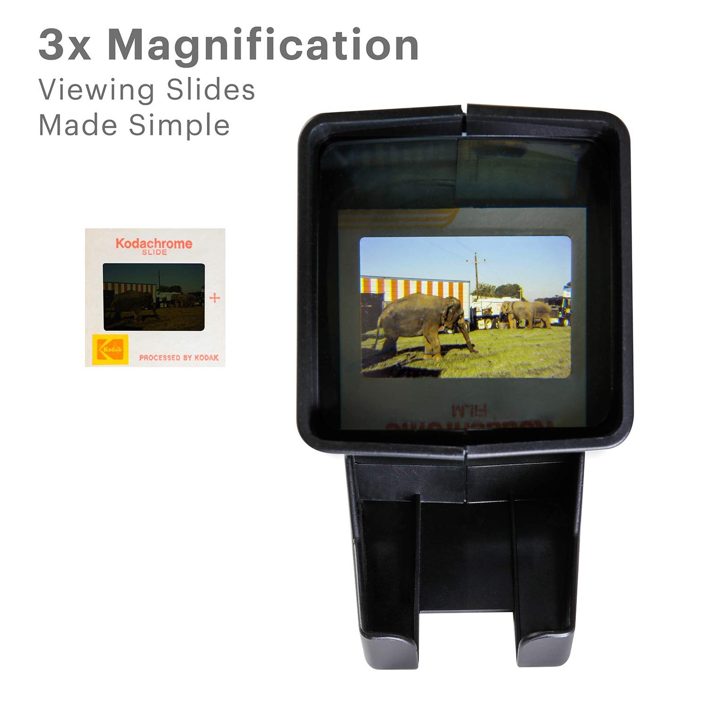 KODAK 35-mm-Diaprojektor und Filmbetrachtungsgerät – Batteriebetrieb, 3-fache Vergrößerung, LED-beleuchtete Anzeige – für 35-mm-Dias und Filmnegative