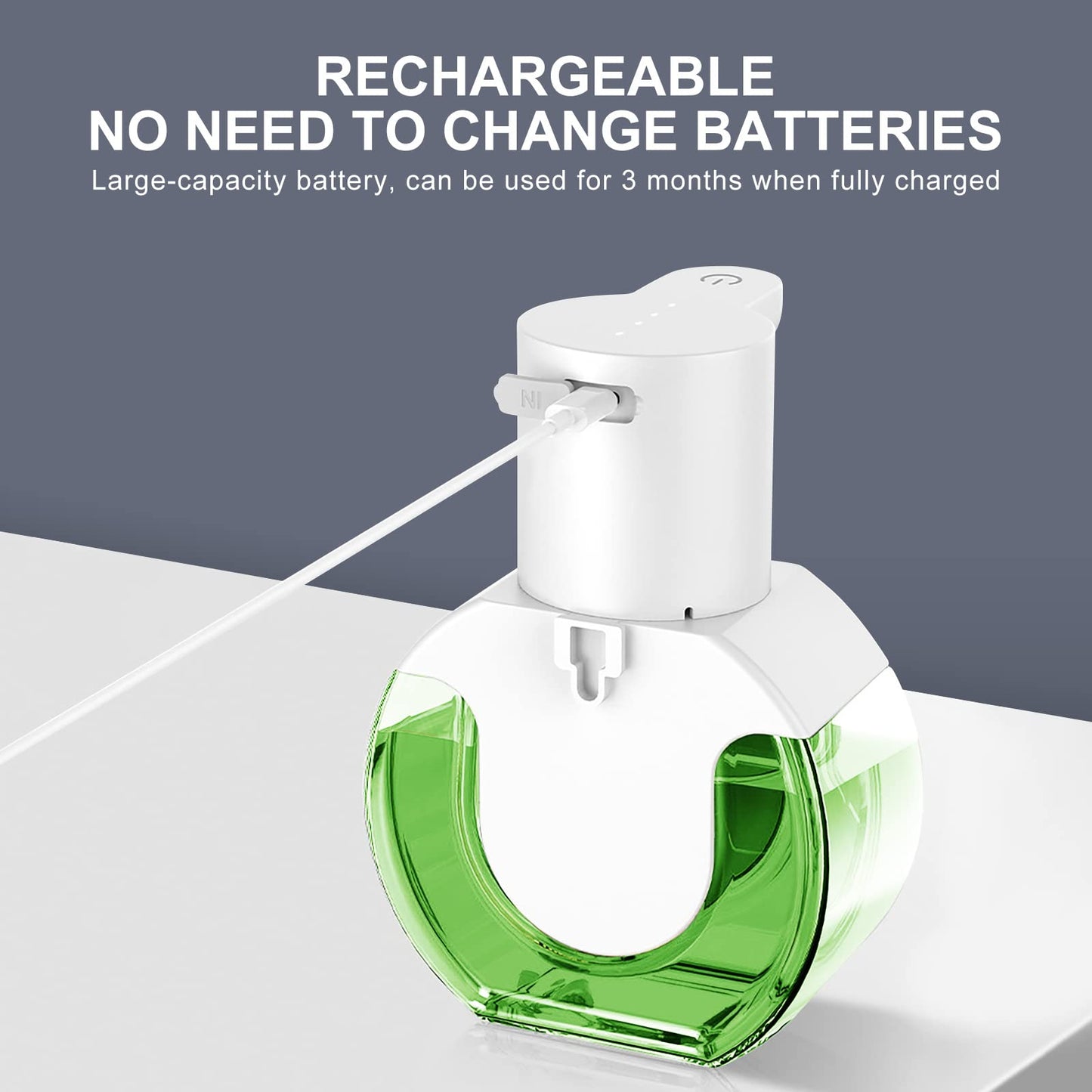 Cuteefun Automatisch Flüssig Seifenspender, 430ml Elektrischer Seifenspender mit Sensor, 4-Stufig Einstellbares Flüssigkeitsvolumen, Wiederaufladbarer Seifenspender Wandmontage Für Bad, Küche