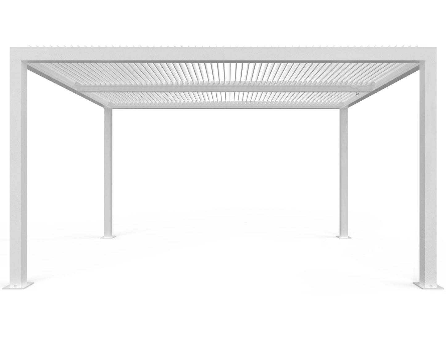 PURPLE LEAF Pavillon 3 x 4.25 m mit Lamellendach Terrassenüberdachung Pergola Wasserdicht Stabil Winterfest Freistehend Verstellbaren Aluminium-Lamellen, Weiß