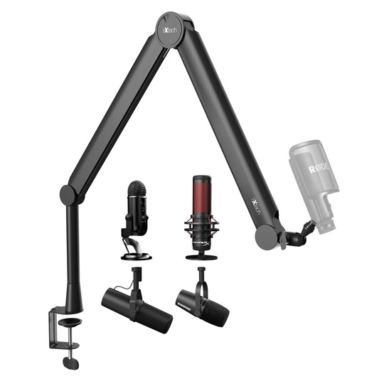 IXTECH Mikrofonarm für Rode Shure Sm7b Blue Yeti Hyperx Quadcast Gaming Mikrofon Halterung Mikrofonständer Tisch für Profis Universelle Studio Mic Podcast Streaming Standmikrofon Boom Arm VALIANT
