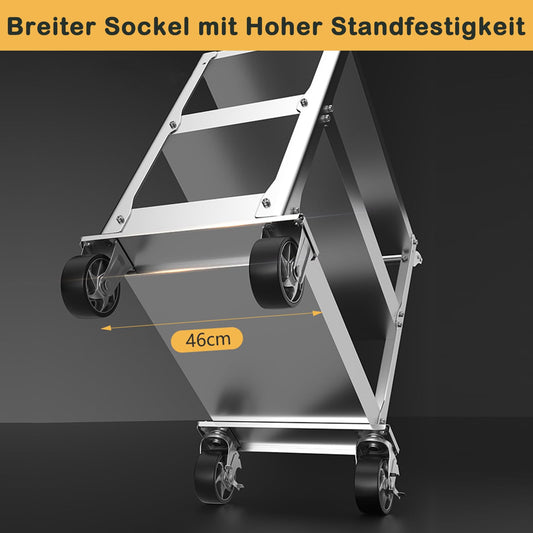 Vockol Edelstahl Werkstattwagen, 3 Etagen, 500 kg Tragkraft – Rollwagen mit Schwenkrädern, Montagewagen, Materialwagen für Werkstatt, Garage und Lager, 78 x 46 x 92 cm