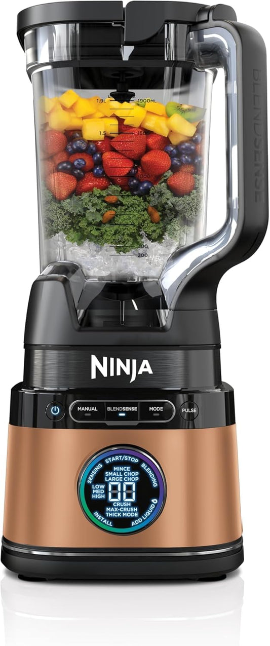 Ninja 2-in-1 Detect Power Mixer Pro & Single Serve, 1200W Mixer mit Krug, & Single Serve Behälter, Smoothies mixen, Gemüse hacken & Frozen Drinks mixen, Kupfer/Schwarz, TB301EUCP