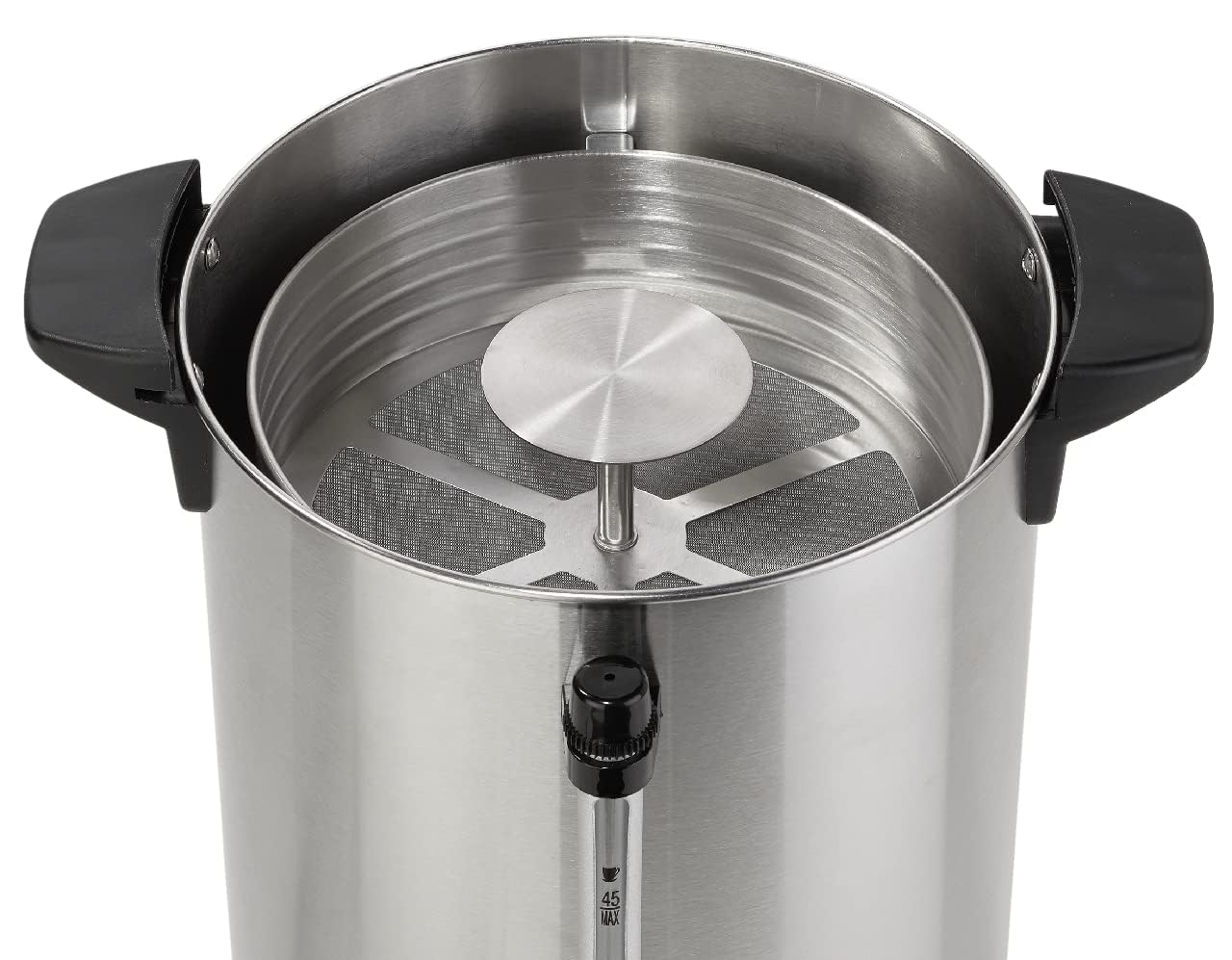 METRO Professional Kaffeemaschine GCM4011, 10.5 Liter, 70 Tassen, 1650 W, mit Filter, Warmhaltefunktion, Überhitzungsschutz, Füllstandsanzeige, Kühle Außenwand, Deckelverschluss, silber