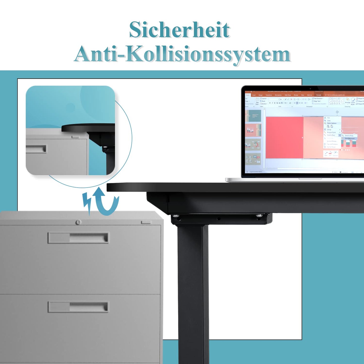 Homall Höhenverstellbarer Tischgestell mit 2 Motoren, Elektrisches Schreibtischgestell bis 120 kg, Schwarz, 73-120 cm