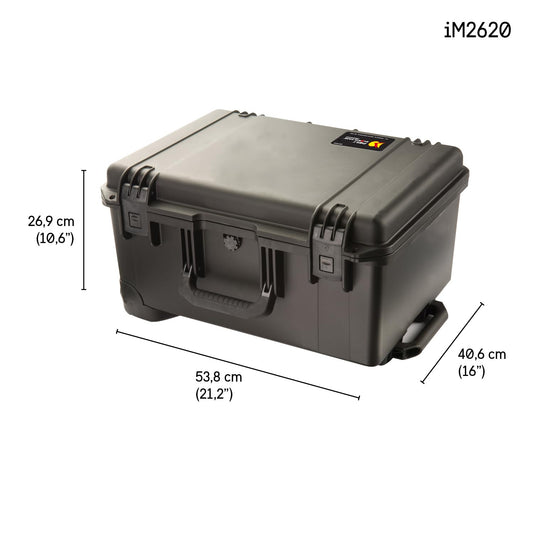 PELI Storm IM2620 Ultra Robuster Reisekoffer für Outdoorequipment, Wasser- und Staubdicht, 46L Volumen, Schaumstoffeinlage (Anpassbar), Schwarz