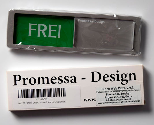 FREI - BESETZT Schild XL - Mit Schieber - Frei Besetzt Schiebeschilder - Klebeschild - 17,5 x 5 x 0,7 cm - Montage: 3M Klebefläche - Schilder mit Schiebefunktion.