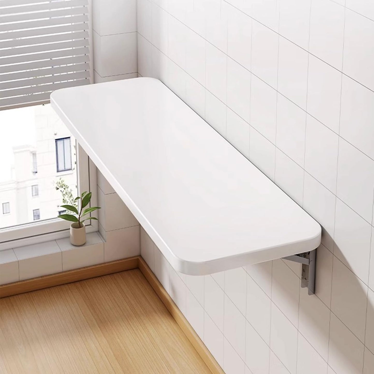 RELOVE Esstisch für Küche, faltbar, unsichtbar, schwimmender Computer-Schreibtisch, Schminktisch für Haus, Wäsche-Werkbank, Wandtisch klappbar (60 x 30 x 1,6 cm, weiß)