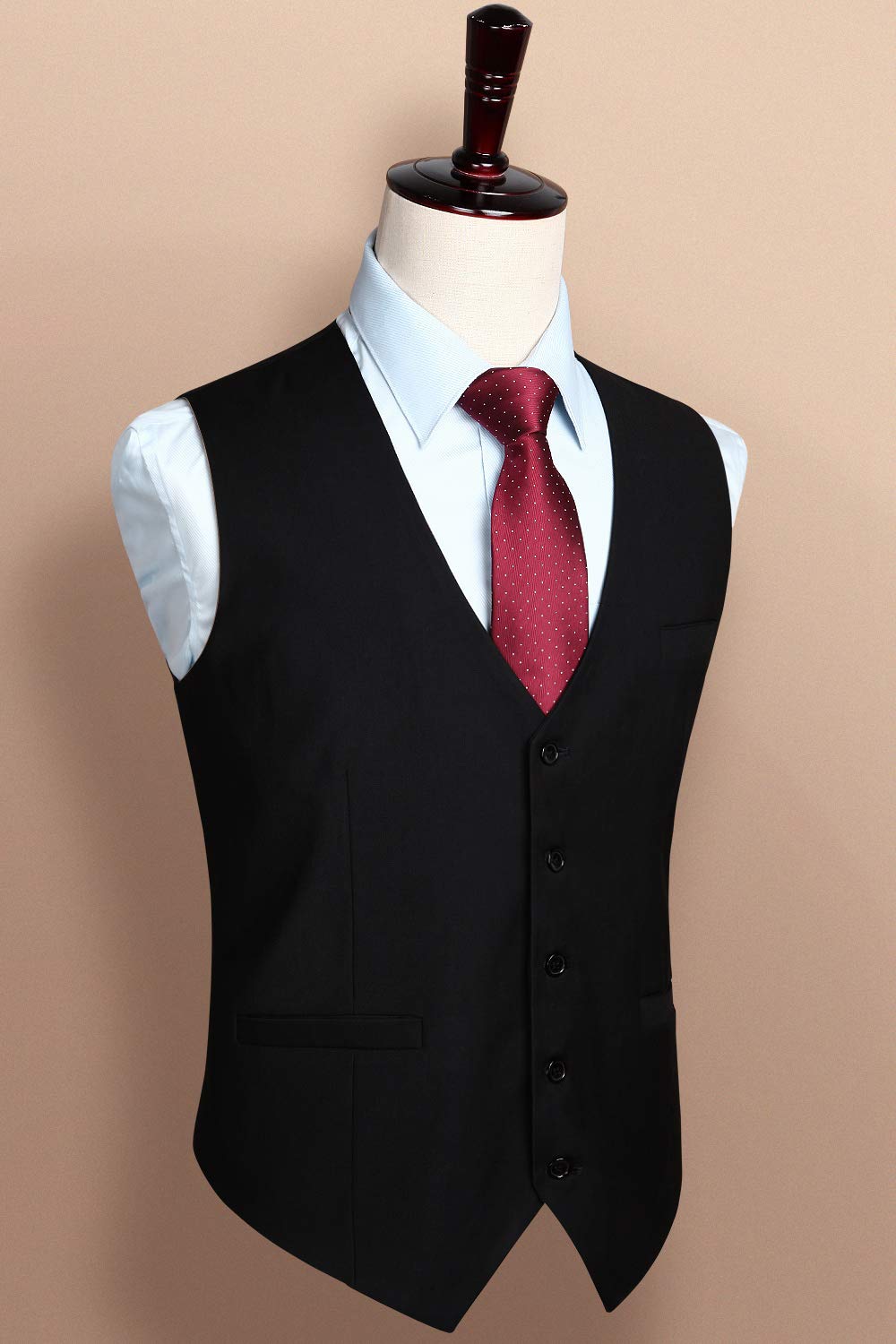 Hisdern Herren Formelle Hochzeitsgesellschaft Business Schwarz Weste Baumwolle Einfarbig Weste