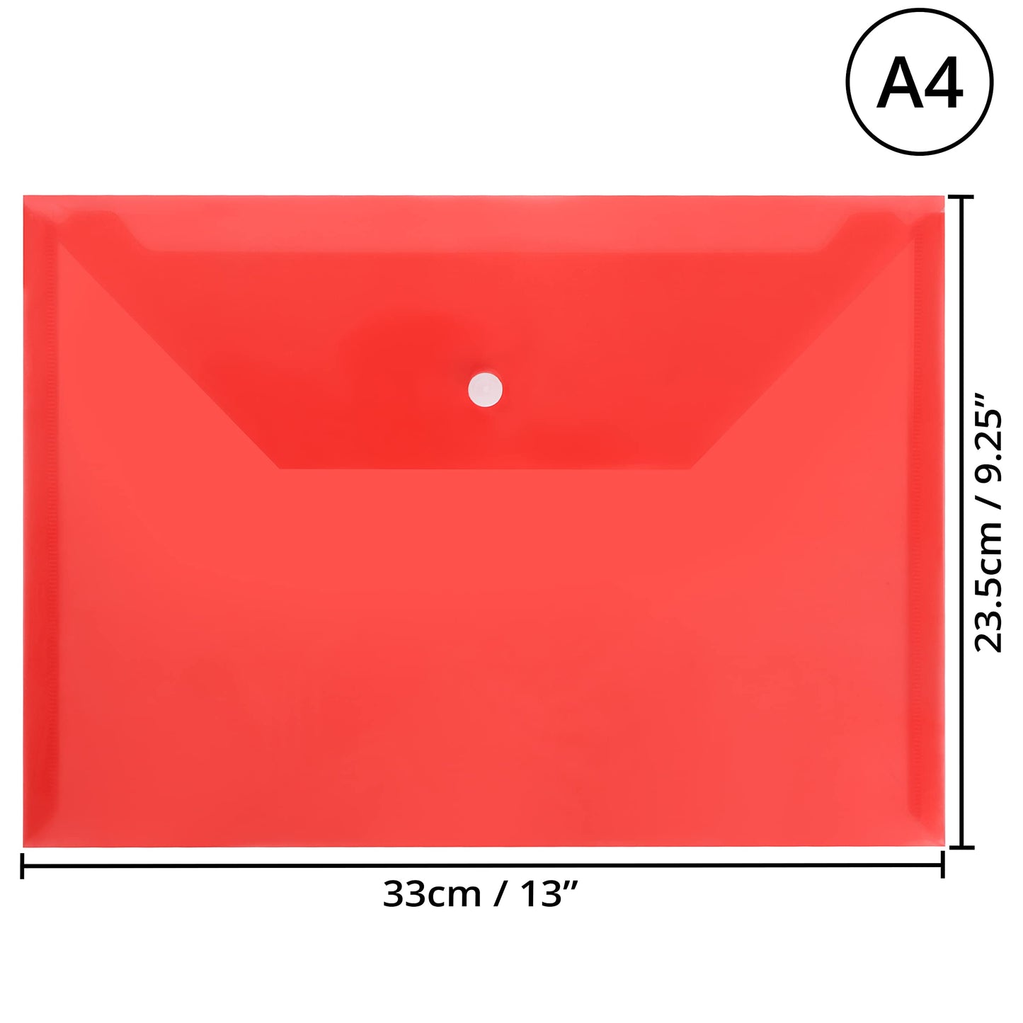 Belle Vous 24 Stk Dokumentenmappe A4 aus Durchsichtigem Kunststoff – Sammelmappe A4 in Verschiedenen Farben mit Druckknopfverschluss – Postmappe & Dokumententasche für Zuhause, Büro & Schule