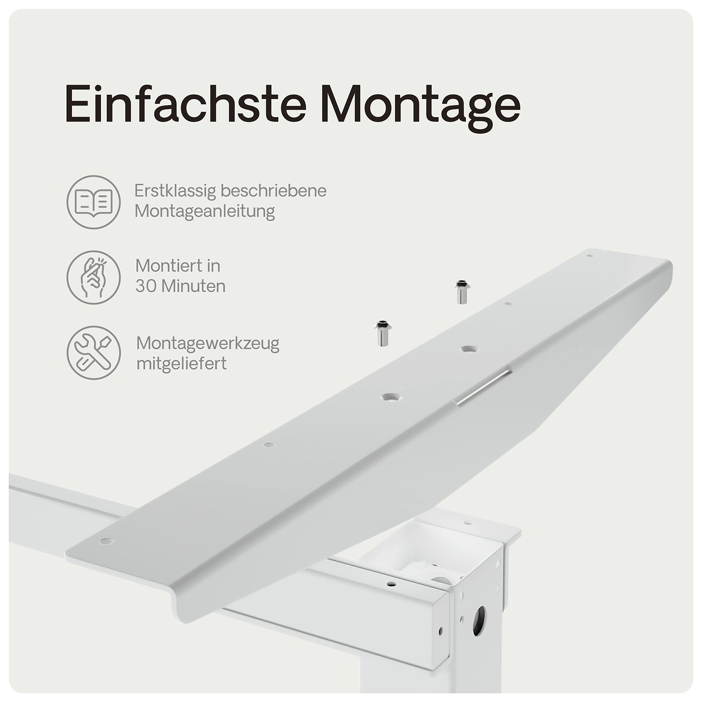 Desktronic Höhenverstellbarer Schreibtisch - Stehpult Tischgestell Elektrisch mit Touchscreen + Ladeanschlüssen - Höhenverstellbar