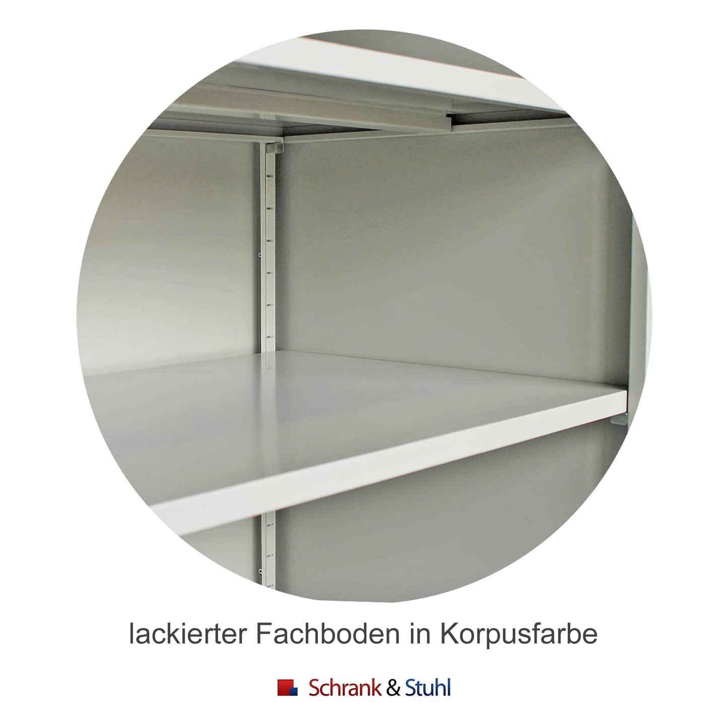 Schrank & Stuhl XL Werkzeugschrank – Werkstattschrank mit 4 höhenverstellbaren Fachböden, Stahlschrank für Werkzeuge, 195 x 92 x 50 cm (H x B x T), Grau/Weiß
