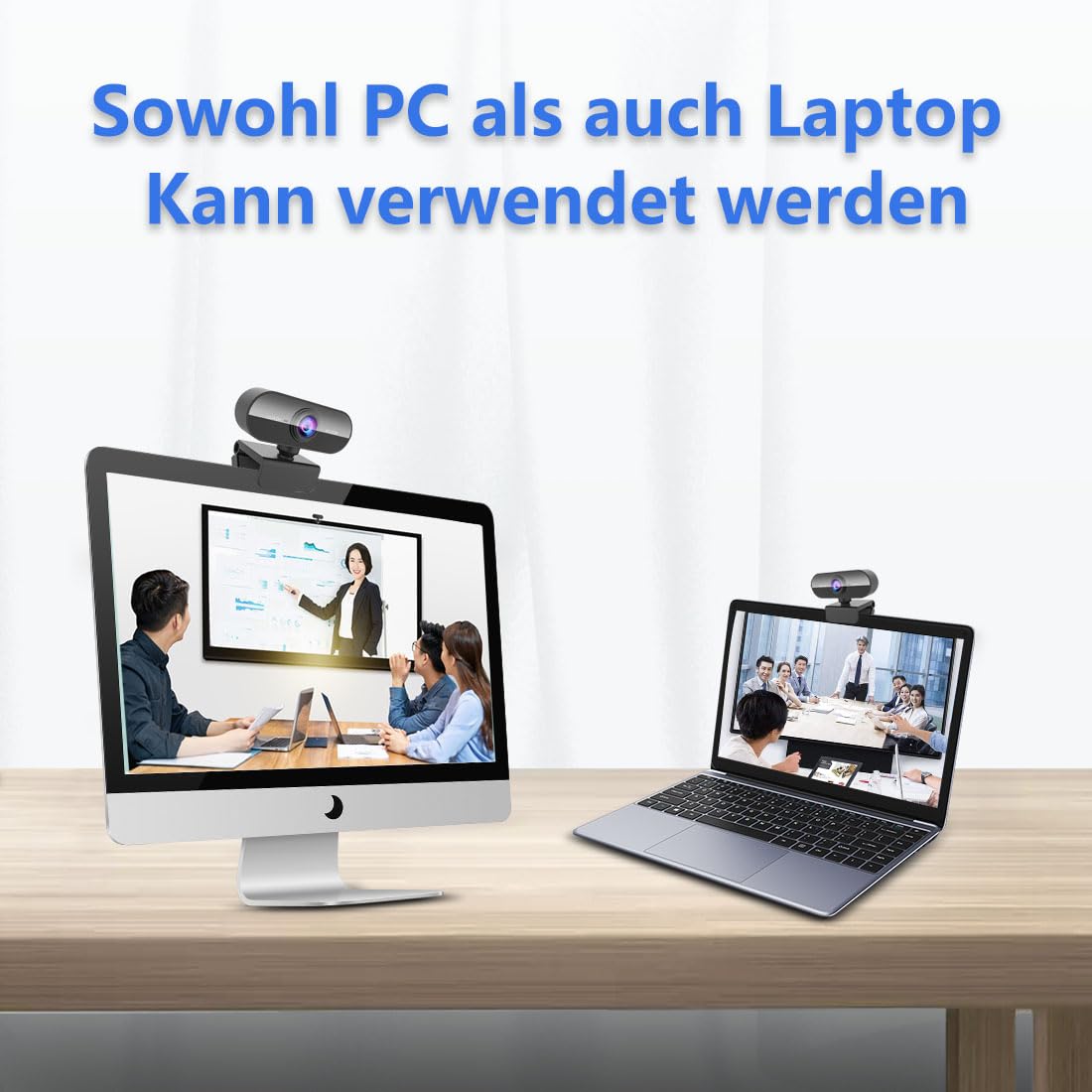 DDKJ Webcam mit Mikrofon,1080P Full HD Kamera PC Laptop,USB Web Cam Plug&Play,Externe Streaming Camera,Mini Facecam Videokonferenz Face Cam für Computer MacBook Microsoft Teams Gaming Meeting Live