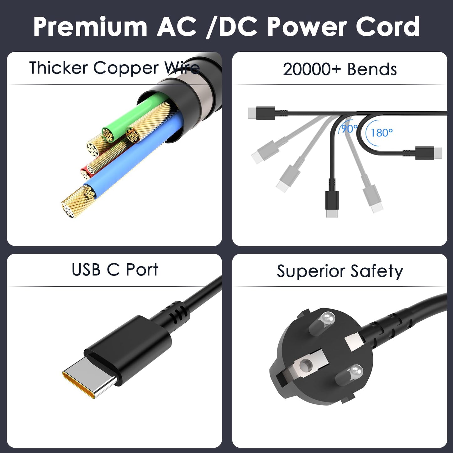 65W USB C Laptop Netzteil Ladekabel für Lenovo Thinkpad X13 Z13 T14s T14 E16 E15 E14 L15 L14 L13 P14s P15s P16s Gen1/2/3 /4, X1 Carbon Gen10/11/9,Yoga Ladegerät Power AC Adapter