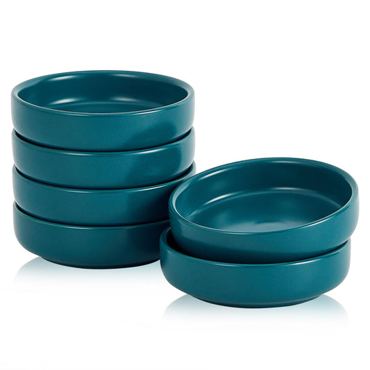 Swuut Keramik Sojasosenschale,9cm Dipping Schalen 6er Set, kleine Vorspeisen Pinch Dip Schüssel für Beilagen, Sushi, Ketschup, BBQ (Grün)