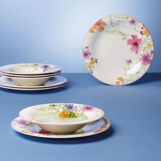 Villeroy und Boch - Mariefleur Basic Tafel-Set, 8 tlg., Premium Porzellan, spülmaschinen-, mikrowellengeeignet, weiß/bunt