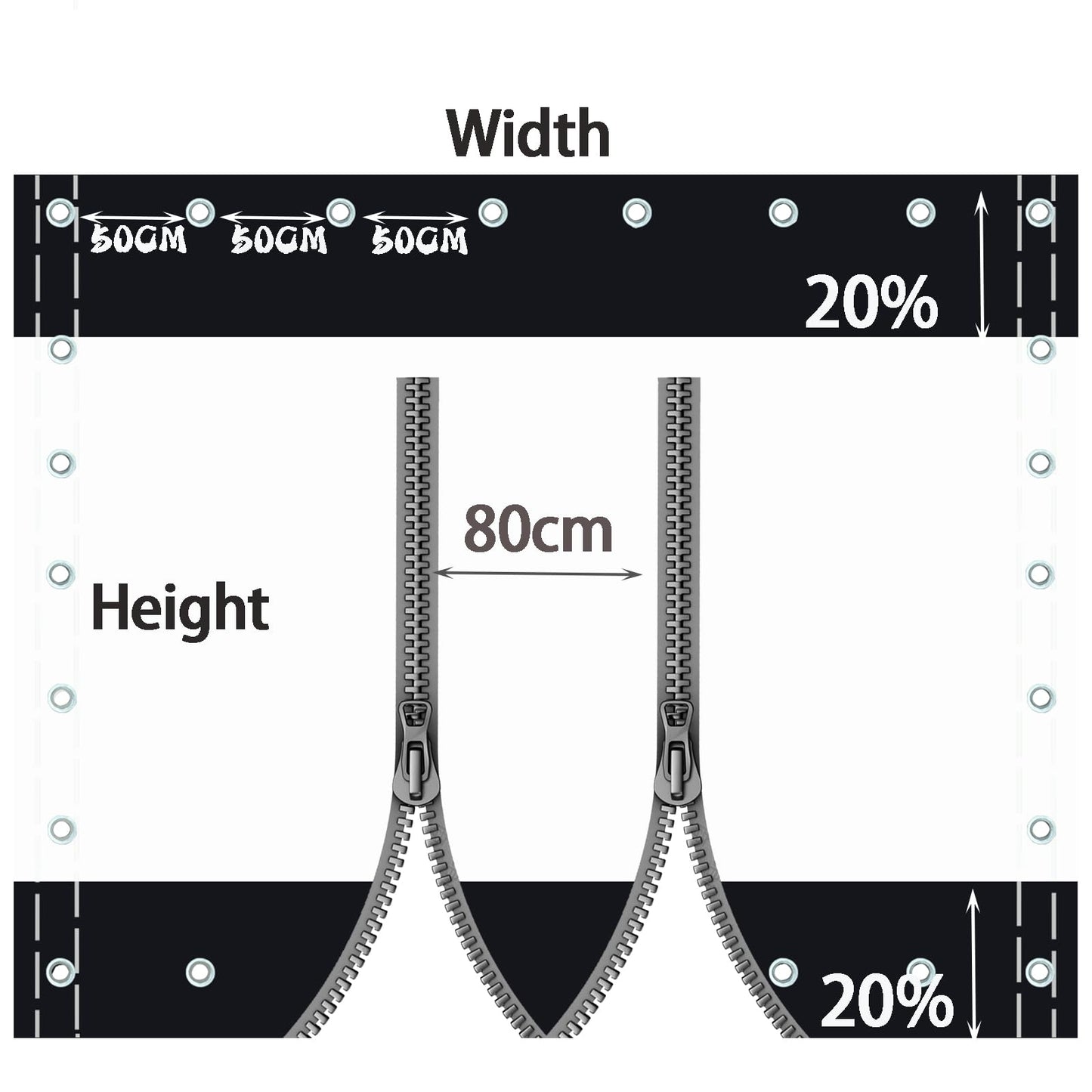 0,5mm Schwerlast wasserdichte Plane mit Ösen,Durchsichtige Plane,Vorhang Wasserdichter für Pergola Pavillon Terrasse mit RV,Transparente Plane Abdeckung,(Höhe x Breite:2x4m/6.56x13.12ft)