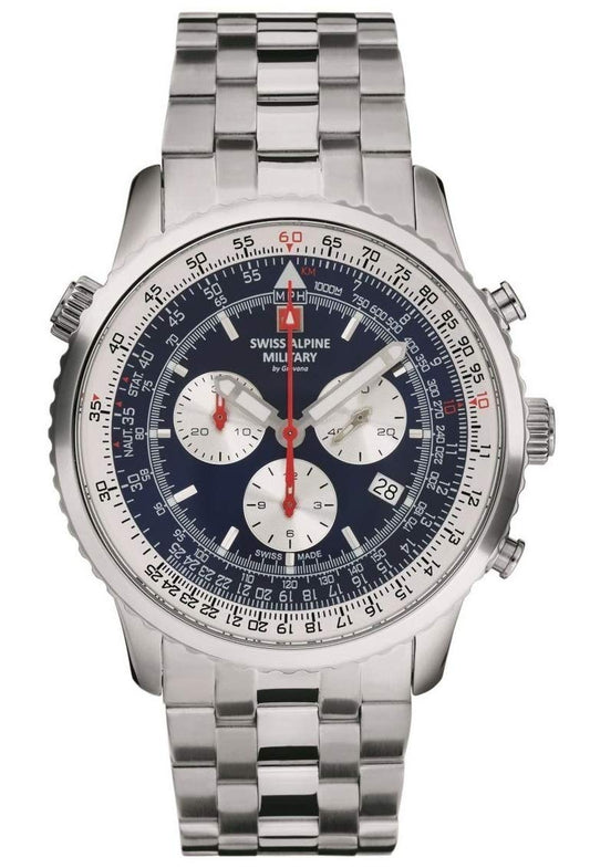 Swiss Alpine Military Herren Uhr Chronograph Analog Quarz 7078.9135SAM Edelstahl