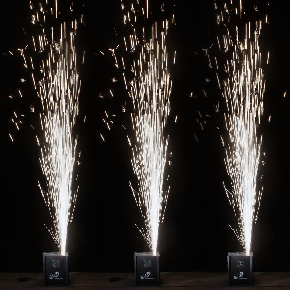 ETEC Professional FX1 SPARK MACHINE Set mit Flightcase und Spark Granulat DMX Indoor Feuerwerk Pyrotechnik Hochzeit DJ Event Effekt Bühne Auftritt Veranstaltung