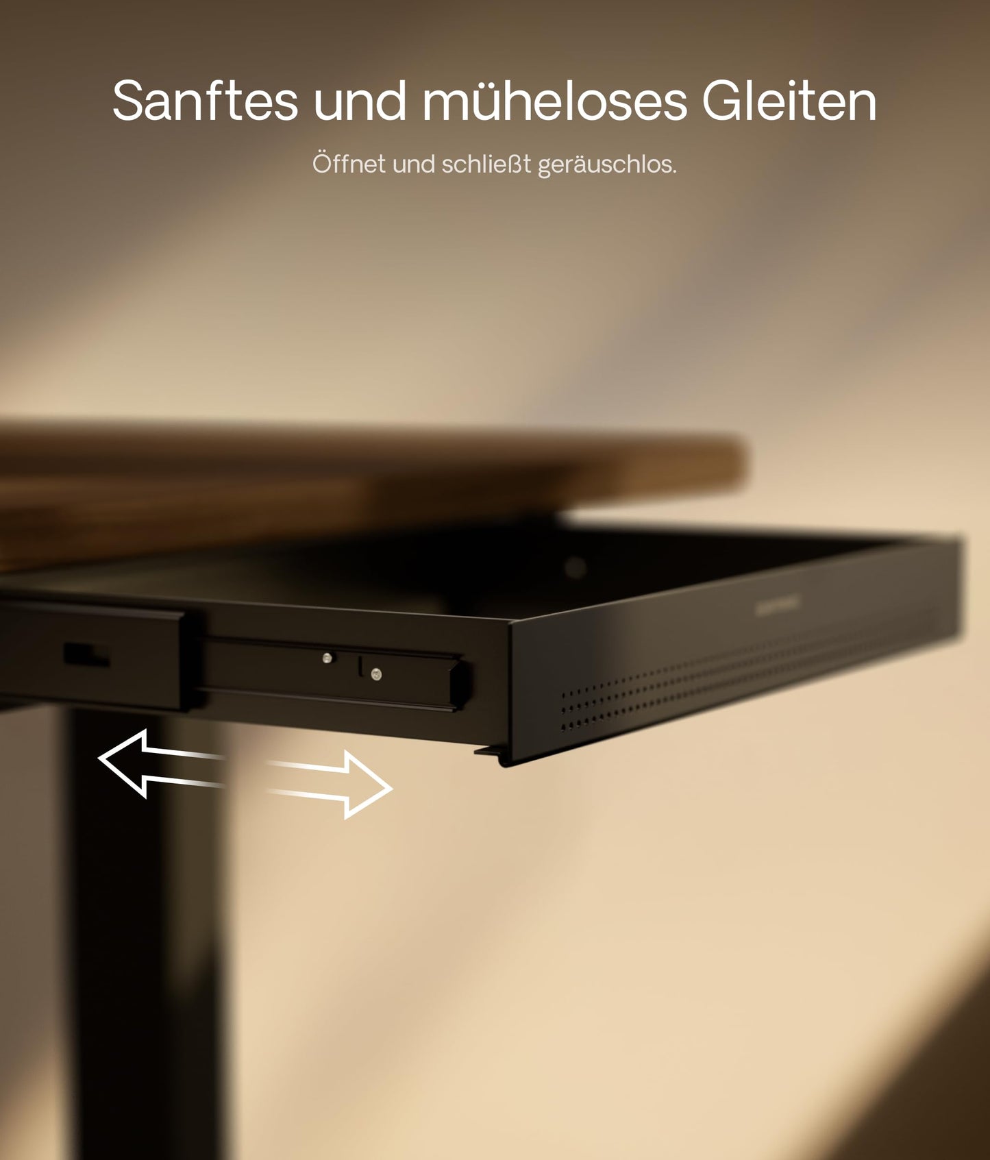 Desktronic Schreibtisch-Organizer, Untertisch-Aufbewahrungsbox, Schreibtisch für Büro Schule Homeoffice Schreibwaren, Metallschublade, Versteckte Schubladenbox (Schwarz)