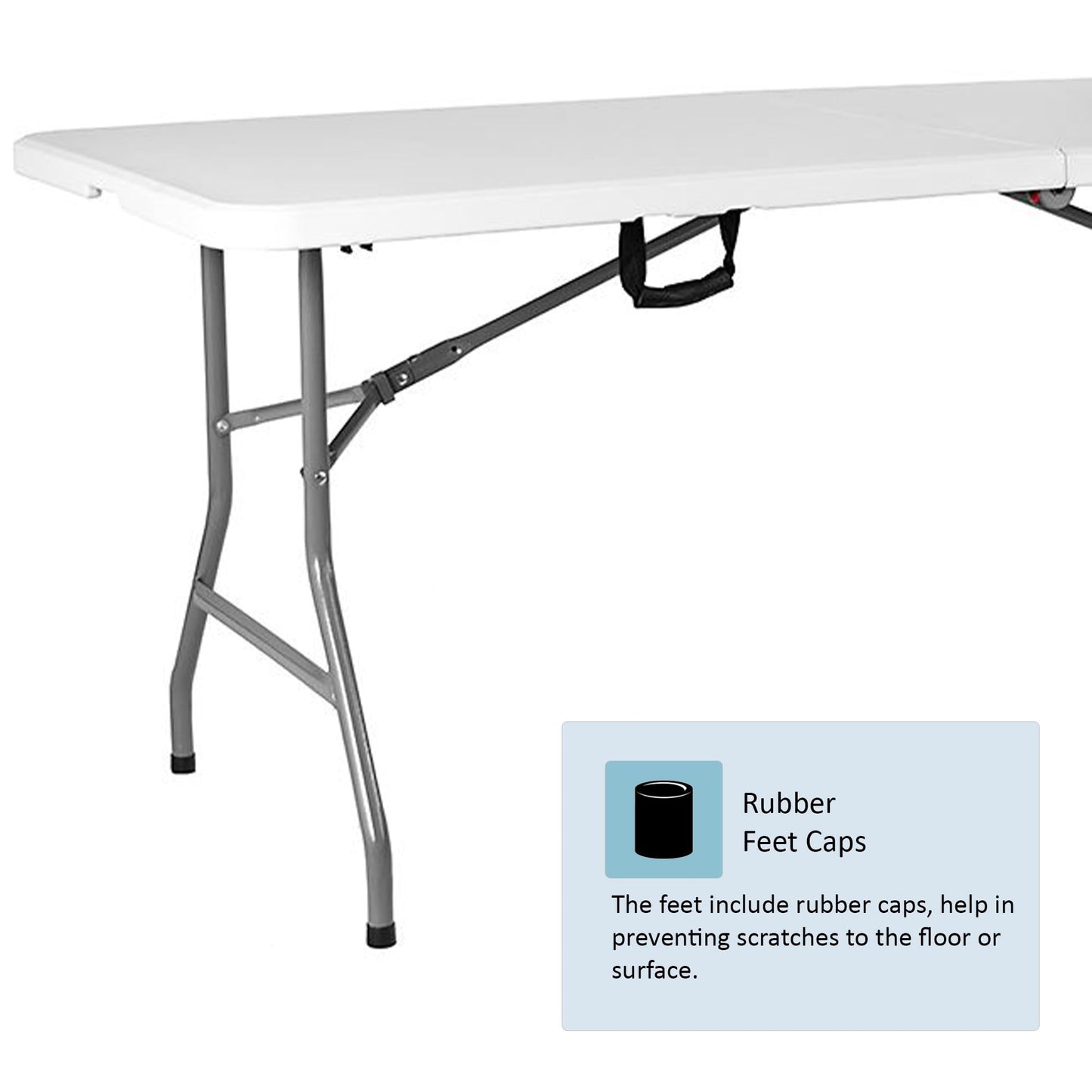Home Discount Klapptisch, 4 ft, 5 ft oder 6 ft, 152 cm, Weiß