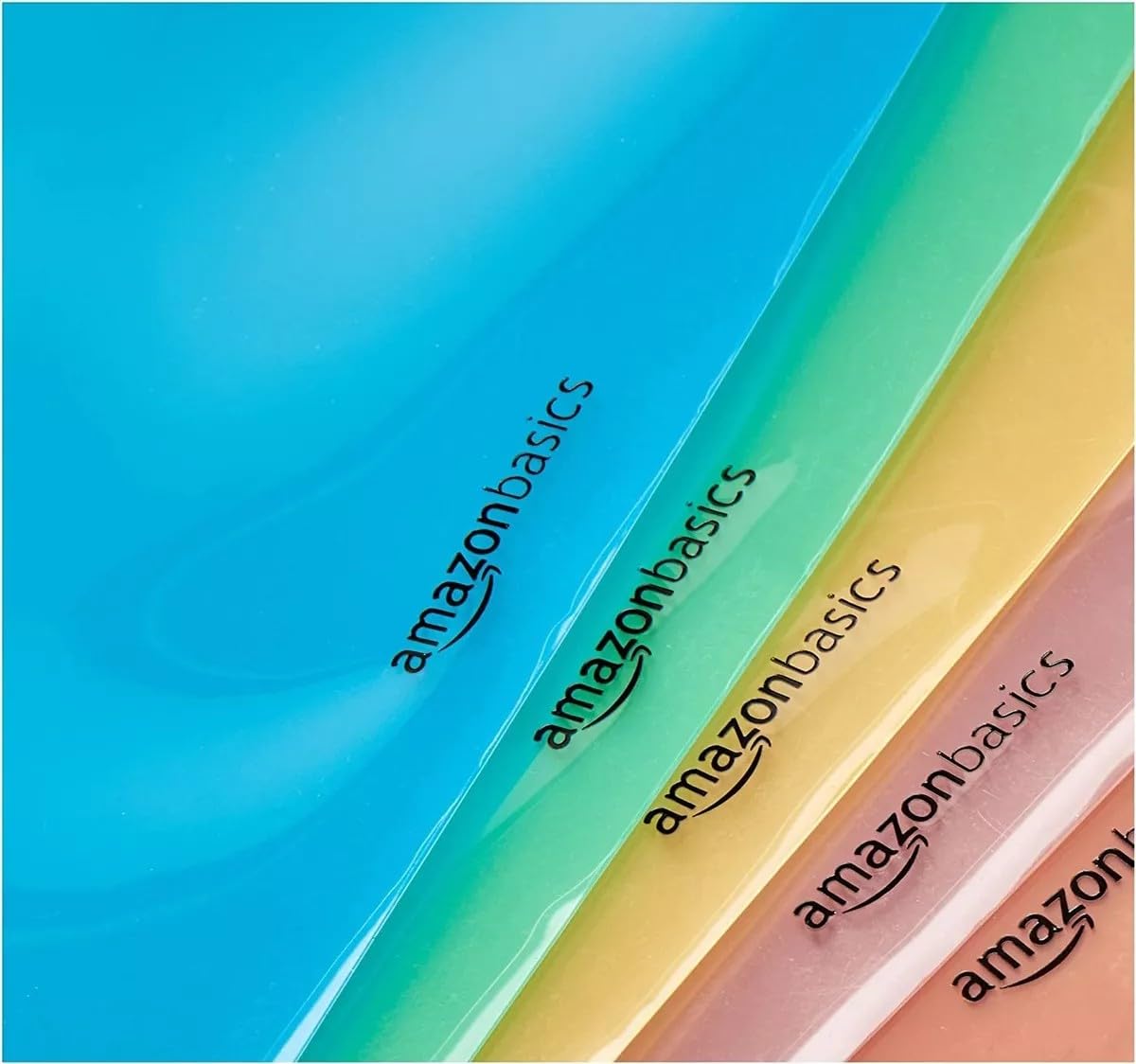 Amazon Basics Kunststoff-Trennblätter mit 2 Taschen, 3 Stück, Mehrfarbig, letter size