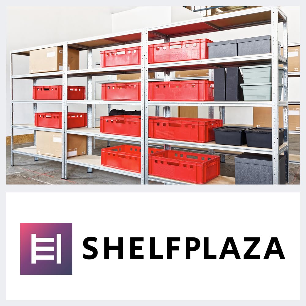 shelfplaza® 90x100x40cm Home Schwerlastregal verzinkt/Metallregal mit 3 Böden/Kellerregal Metall, Garagenregal, Werkstattregal oder Regal Lagerregal/Steckregal Metall mit 175kg Tragkraft